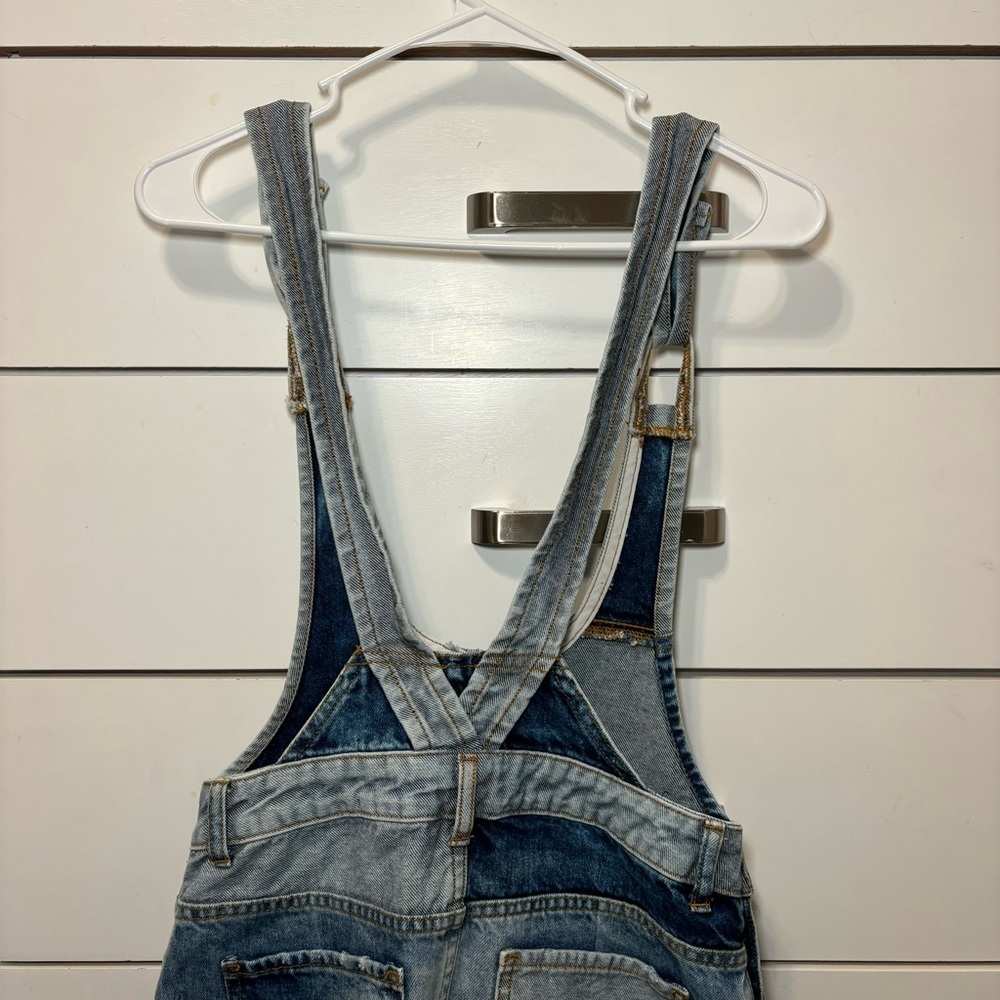 Free People The Patchwork Jumper Light Denim - image 4